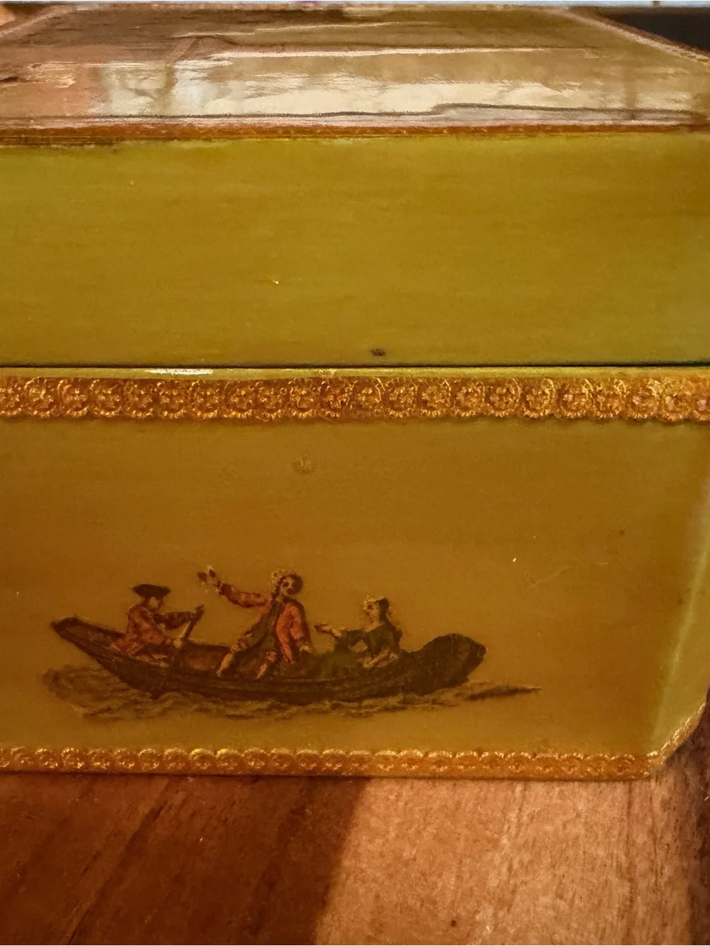 Vintage Large London Street Scene Keepsake Box by Theda Brown Multi-Sided